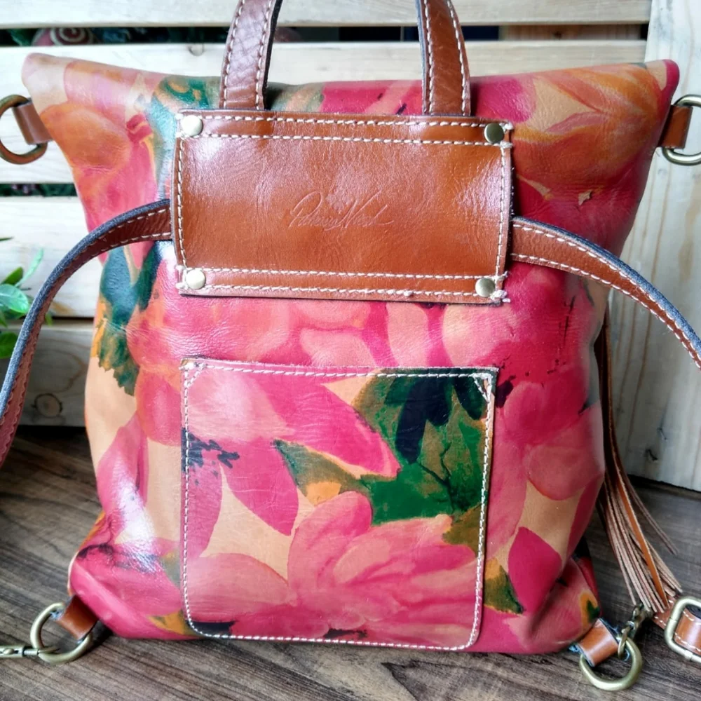 Patricia Nash “Luzille” Floral Leather Backpack in Excellent Condition